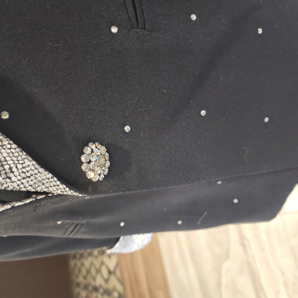 Sophisticated Black and Silver Long Sleeve Dress - Picture 4 of 9